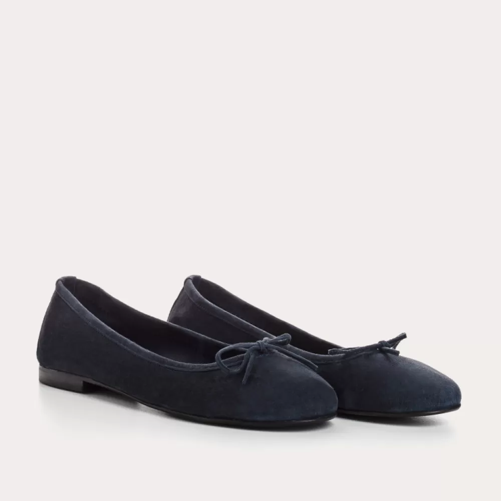 Femme Reqins Ballerines Carmen Cuir Velours Cc