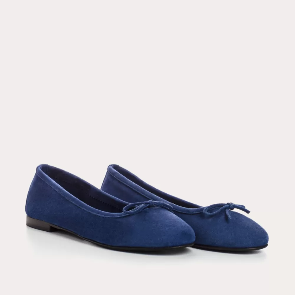 Femme Reqins Ballerines Carmen Cuir Velours Cc