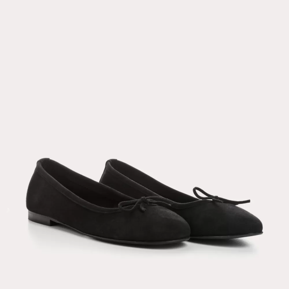 Femme Reqins Ballerines Carmen Cuir Velours Cc