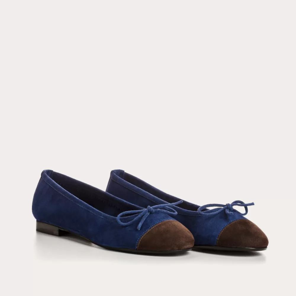 Femme Reqins Ballerines Ciara Cuir Velours