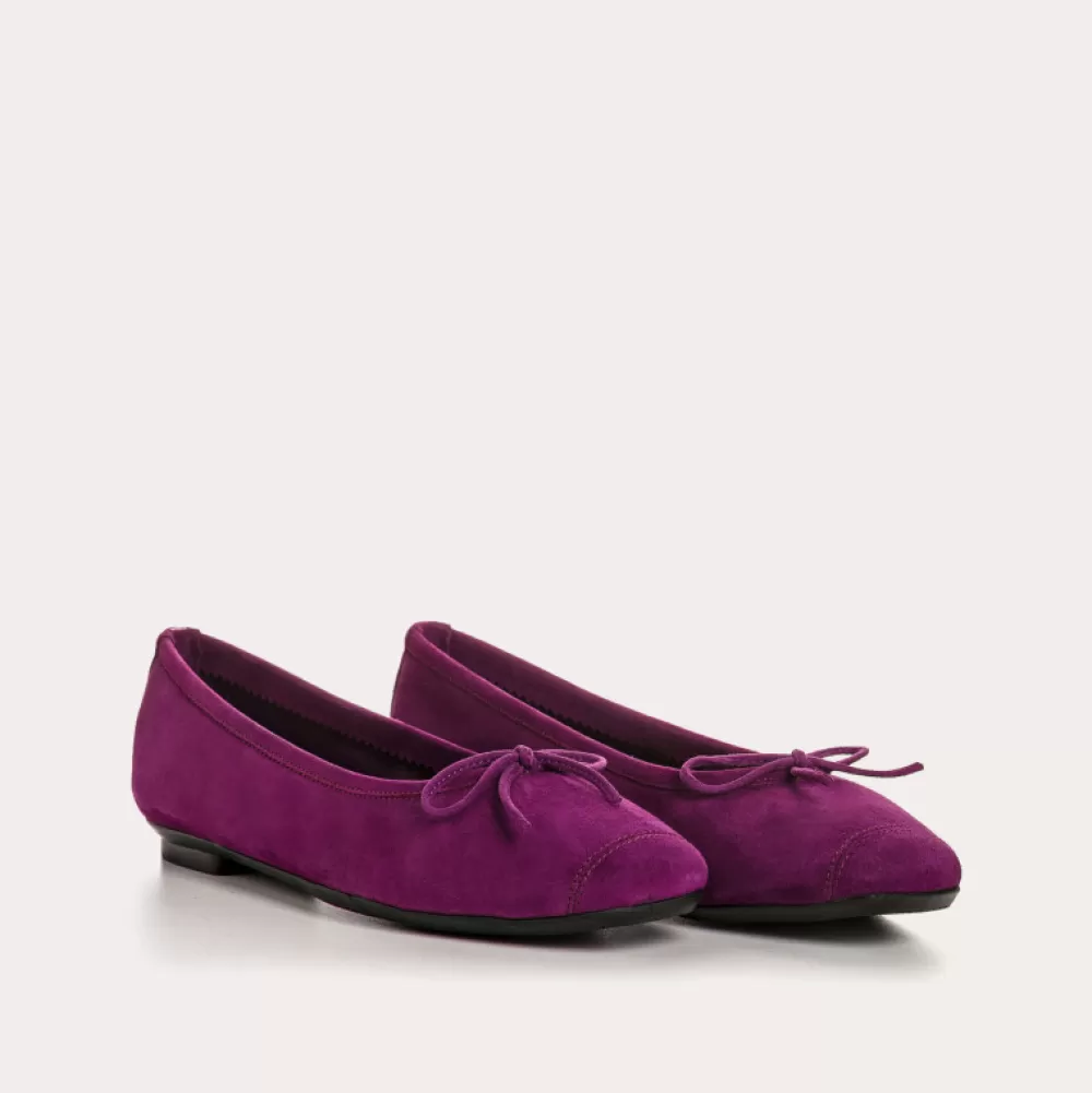 Femme Reqins Ballerines Harmony Cuir Velours