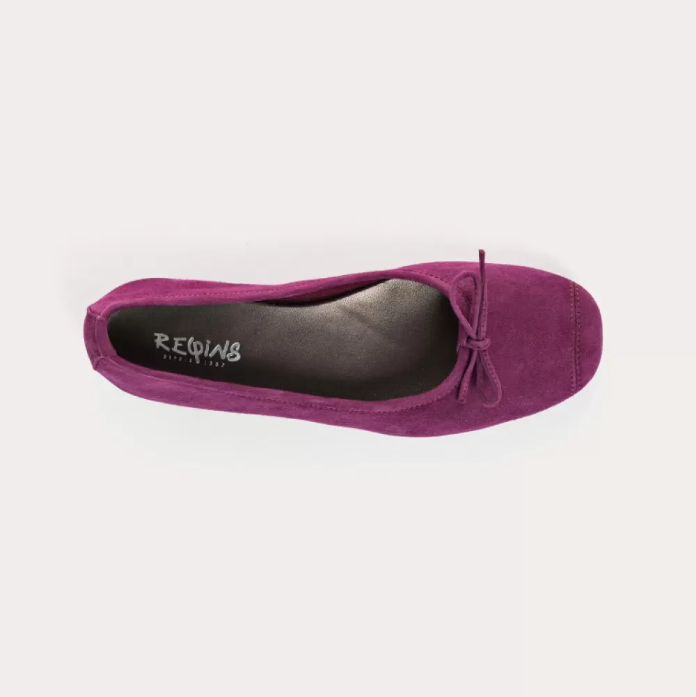 Femme Reqins Ballerines Harmony Cuir Velours