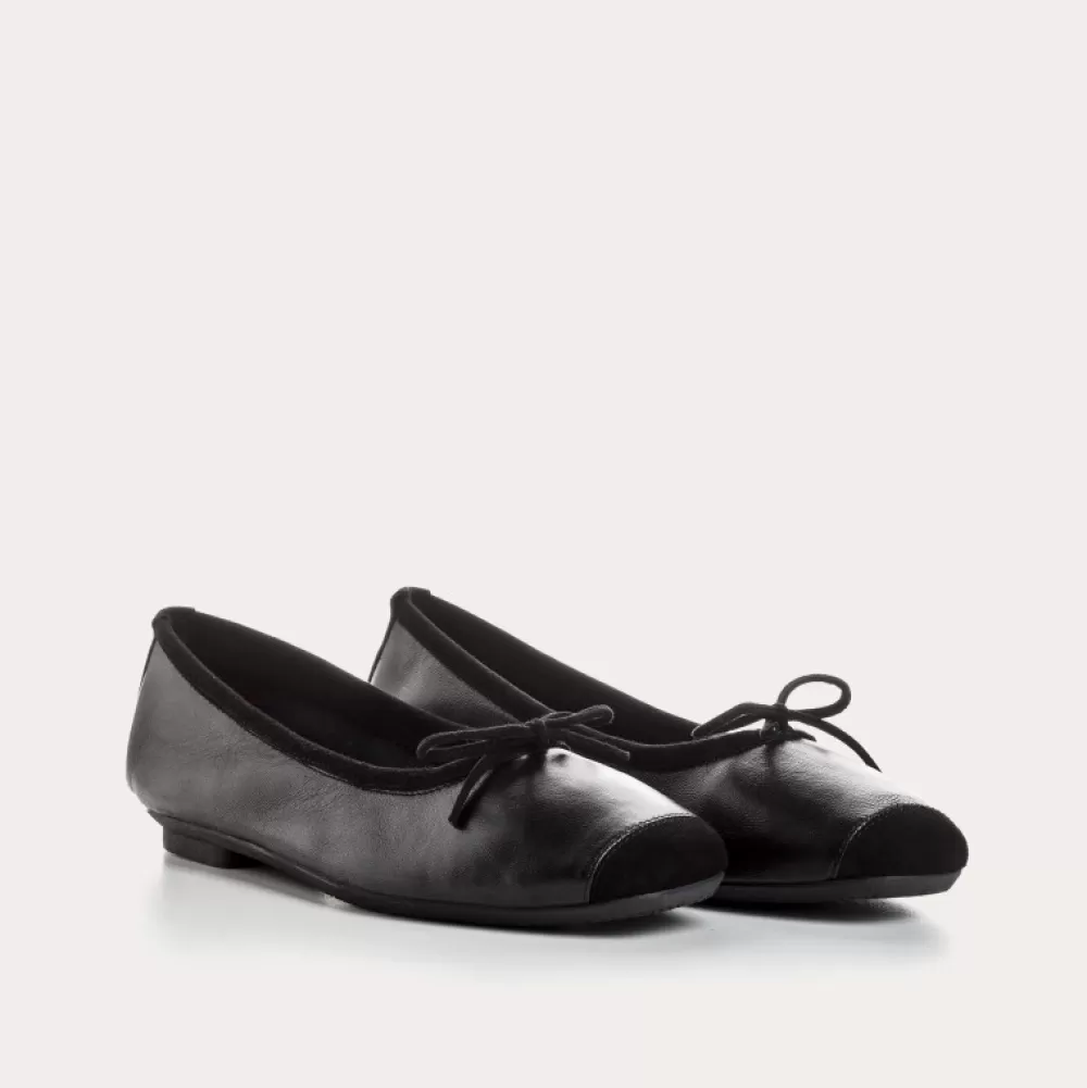 Femme Reqins Ballerines Harmony Cuir/Cuir Velours Cc