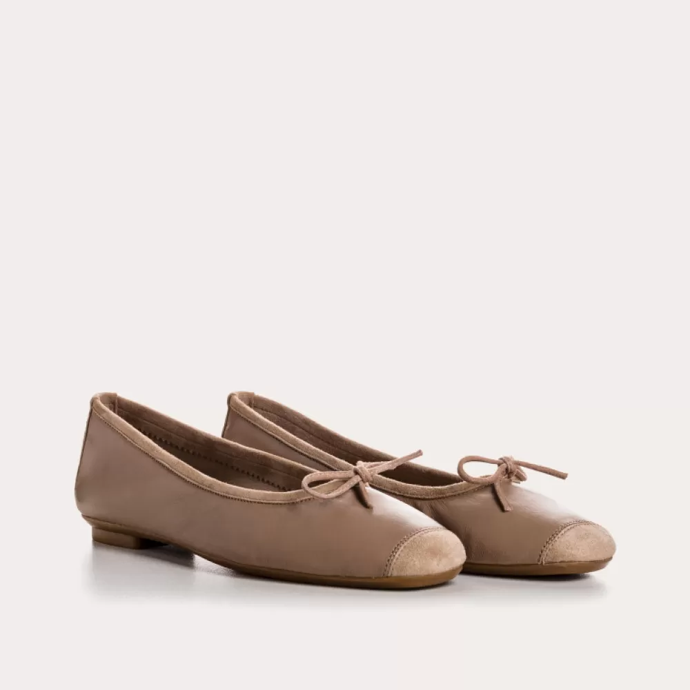 Femme Reqins Ballerines Harmony Cuir/Cuir Velours Cc