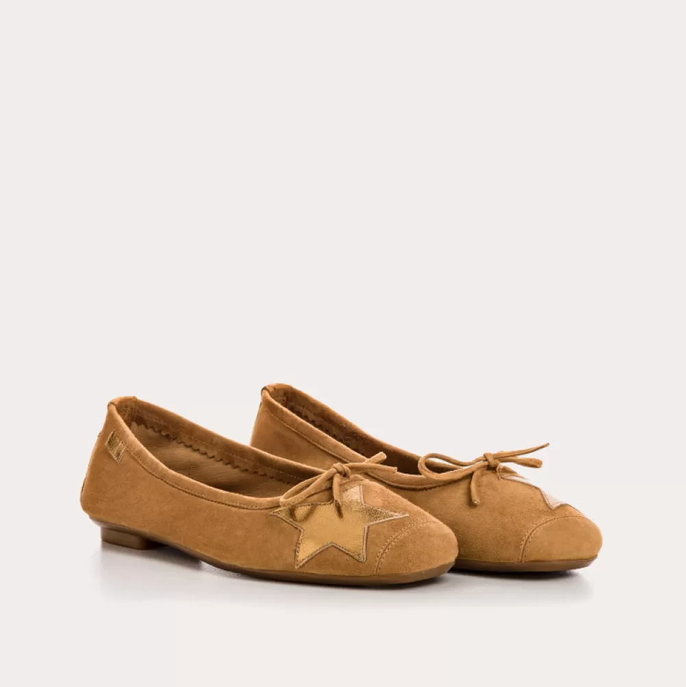 Femme Reqins Ballerines Hello Cuir Velours/Eclat