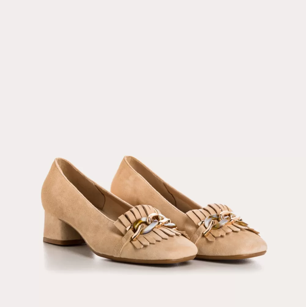 Femme Reqins Ballerines Kos Cuir Velours