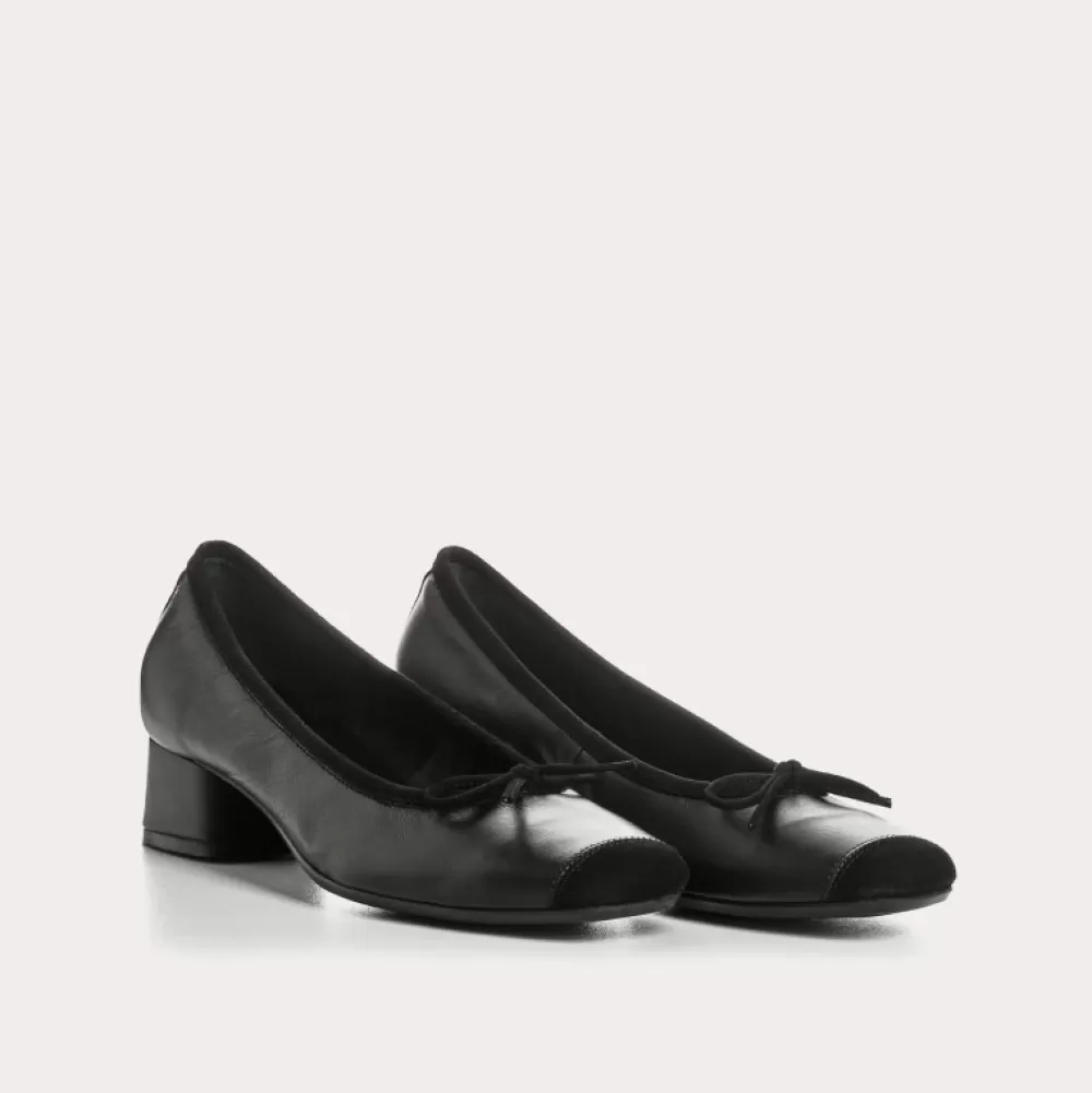 Femme Reqins Ballerines Kyriel Cuir/Cuir Velours