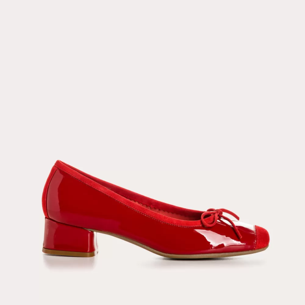 Femme Reqins Ballerines Kyriel Vernis/Cuir Velours