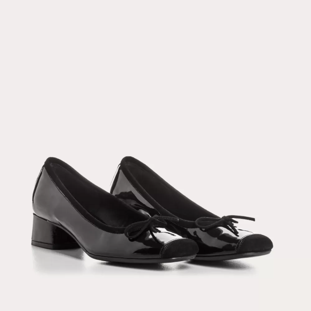 Femme Reqins Ballerines Kyriel Vernis/Cuir Velours