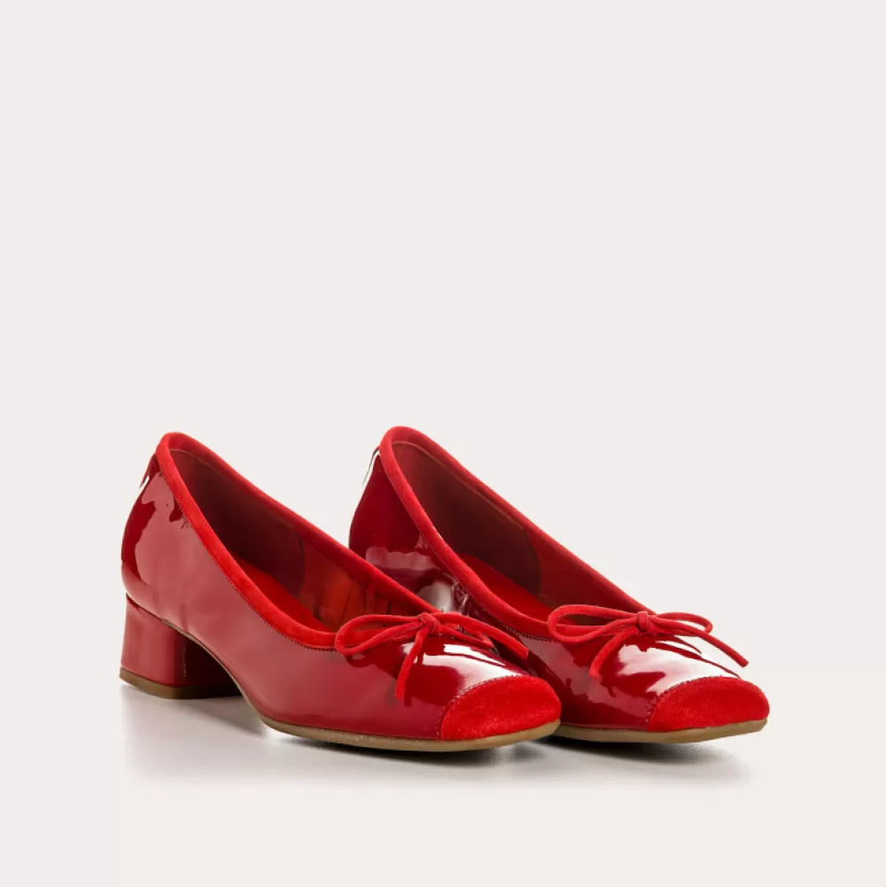 Femme Reqins Ballerines Kyriel Vernis/Cuir Velours