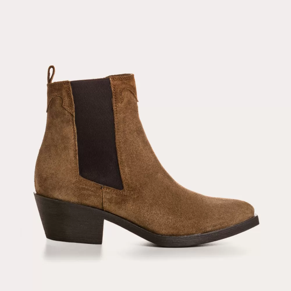 Femme Reqins Boots Elioth Cuir Velours