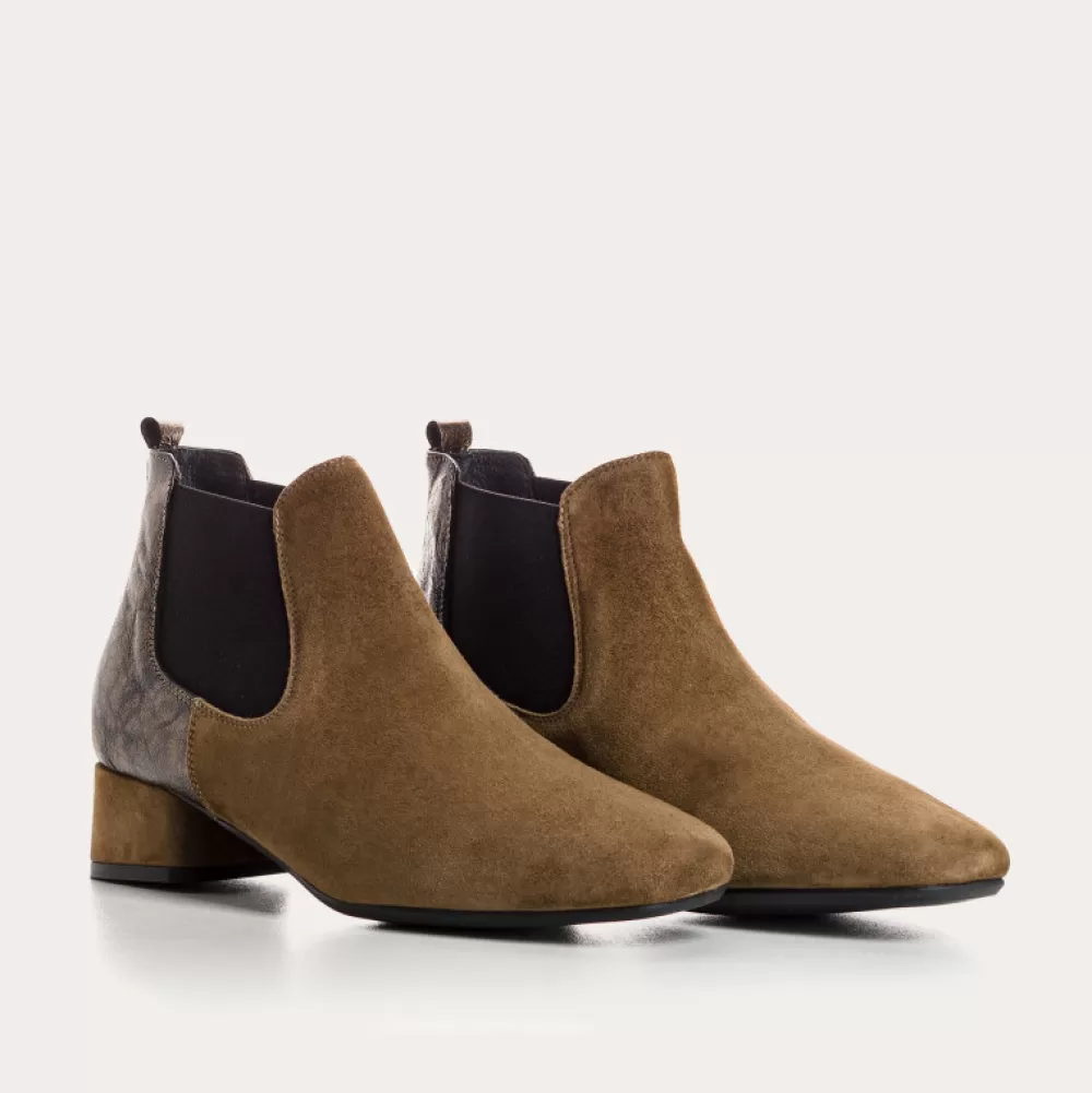 Femme Reqins Boots Keegan Cuir Velours/Meteore