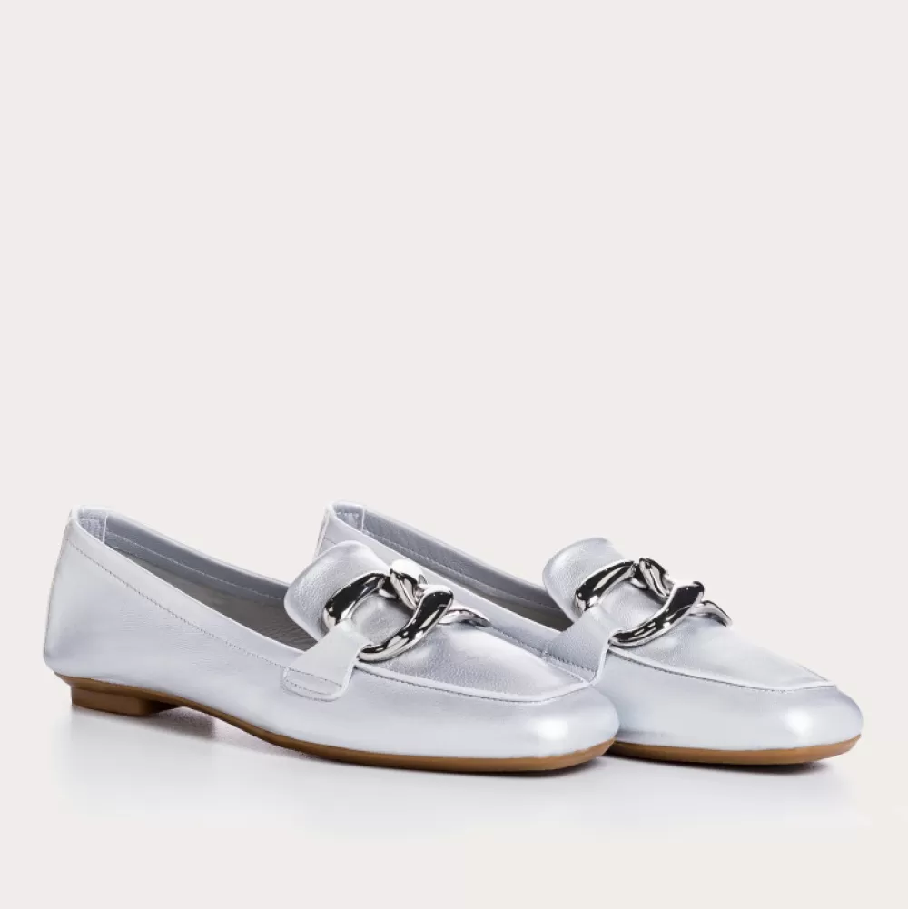 Femme Reqins Mocassins Haster Cuir Nacre