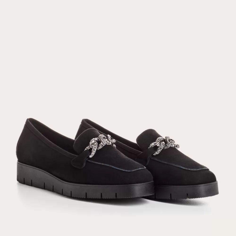 Femme Reqins Mocassins Nora Cuir Velours