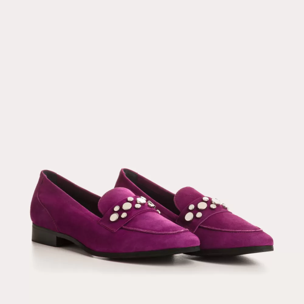 Femme Reqins Mocassins Pavla Cuir Velours